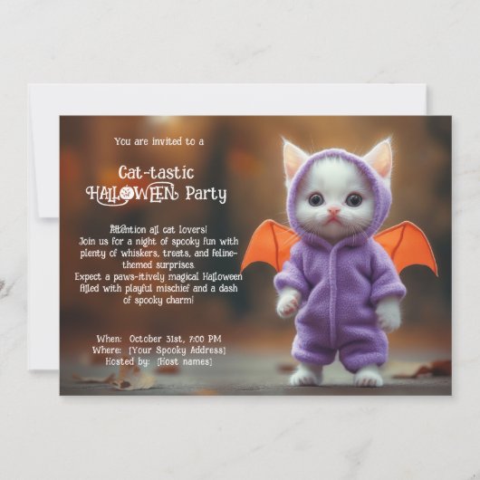 😺 Chat - Tastic HALLOWEEN party Invitation (Devant)