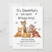 Chat Tastic Kitten Invitation Anniversaire (Devant)