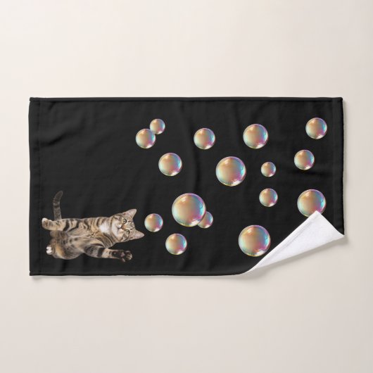 Chat tigré Bulles Chat  (Serviette à main)