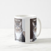 Chat tigré ce qui vous, regardant la tasse de café (Devant droit)