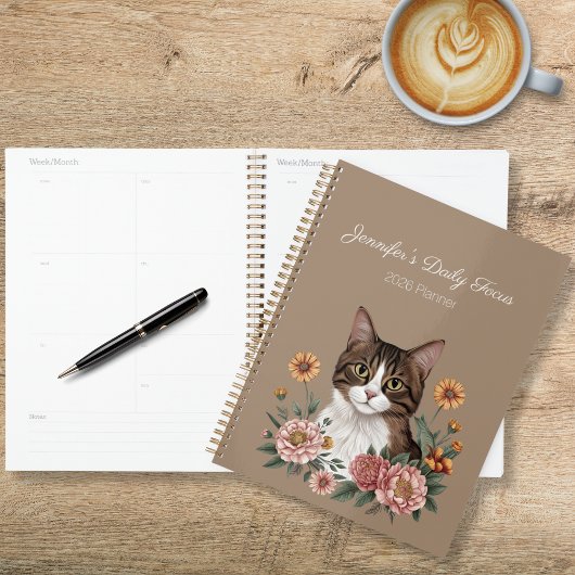Chat tigré floral