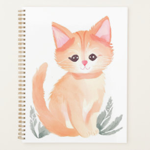Chat tigré orange aquarelle chaton