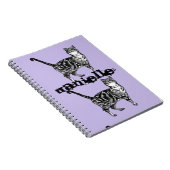 Chat tigré rayé Cahier de nom de fille mignonne (Côté Droit)