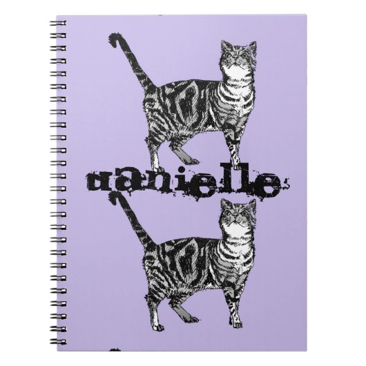 Chat tigré rayé Cahier de noms de filles mignonnes (Devant)
