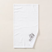 Chat tigré & texte de nom sur fond blanc (Serviette à main)