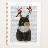 Chat Tortoiseshell avec Antlers et Red Birds (Devant)