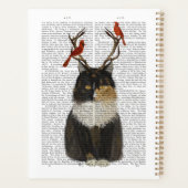Chat Tortoiseshell avec Antlers et Red Birds (Dos)