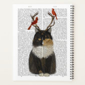 Chat Tortoiseshell avec Antlers et Red Birds (Dos)