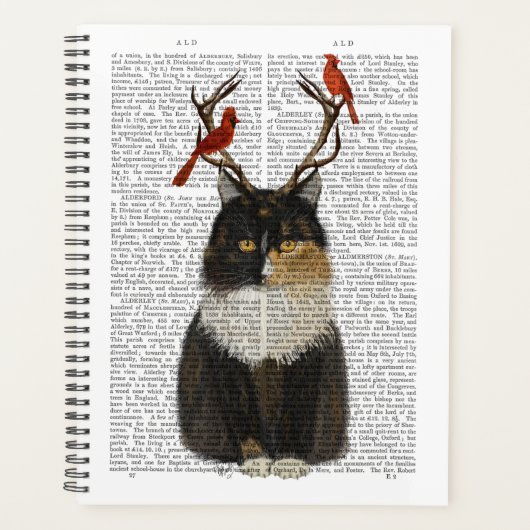 Chat Tortoiseshell avec Antlers et Red Birds (Devant)