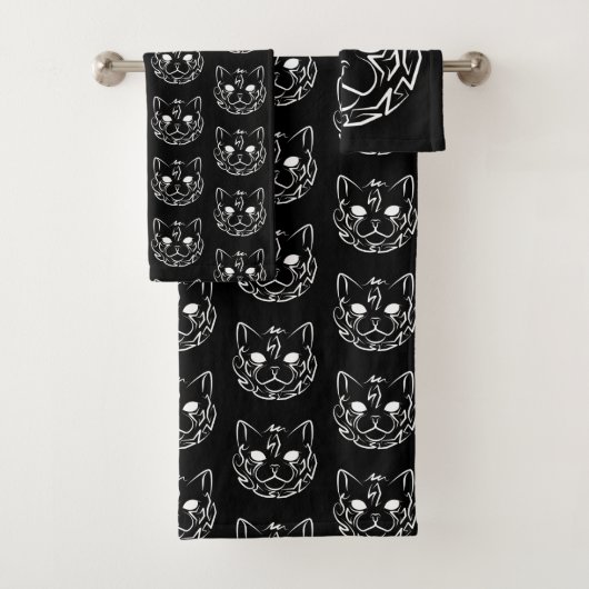 Chat tribal noir et blanc (En situation)