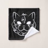 Chat tribal noir et blanc (Gant de toilette)