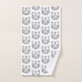 Chat tribal noir et blanc (Serviette à main)