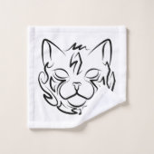 Chat tribal noir et blanc (Gant de toilette)