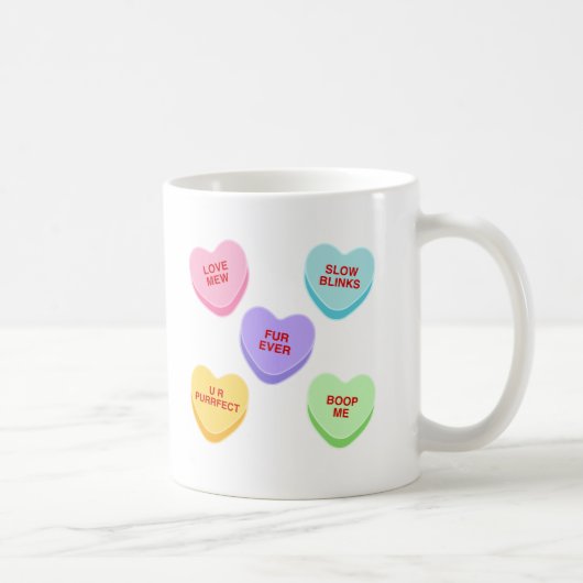Chat Valentine Candy Coeurs Mug (Droite)