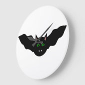 Chat Vampire Face Bat Halloween Horloge murale (Angle)