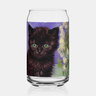 Chat Van Gogh avec fleurs blanches