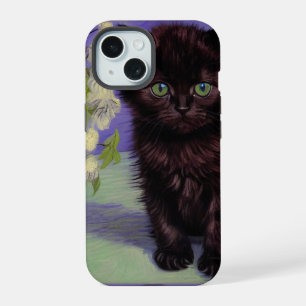 Chat Van Gogh avec fleurs blanches