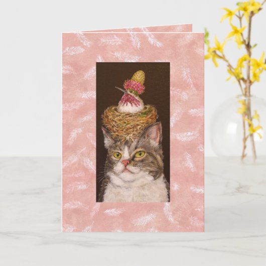 chat végétalien avec carte Opal et Veva (Fleur jaune)