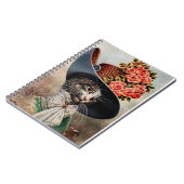 Chat victorien avec Casquette floral Carnet spiral (Côté gauche)