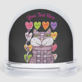 Chat violet rayé Valentine Coeurs bonbons Noir (Arrière)