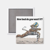 Chat Warrior Jouer à Beach Volleyball Magnet (Recto/Verso)