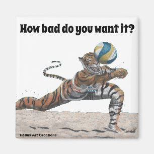 Chat Warrior Jouer à Beach Volleyball Magnet