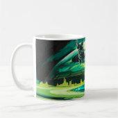 Chat Weird Space Paysage Surreal Coffee Mug Green (Gauche)