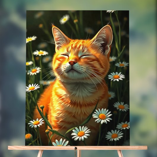 Chat Whimsical dans un jardin de fleurs (Neutre)