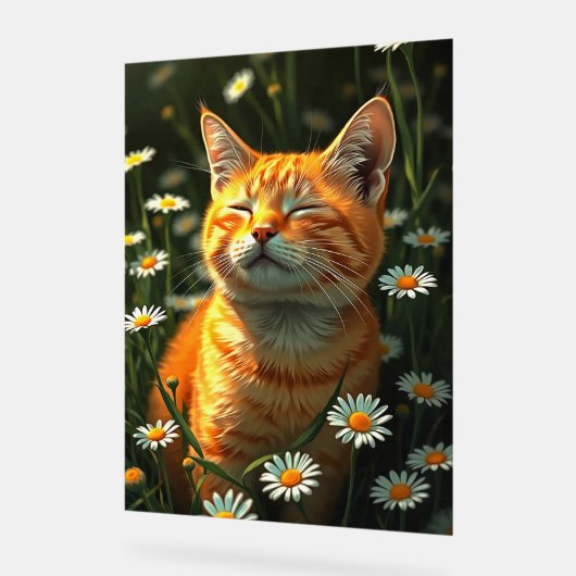Chat Whimsical dans un jardin de fleurs (Angle)