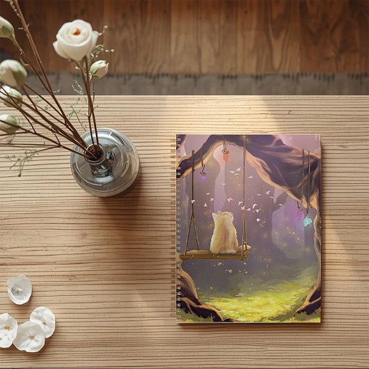 Chat Whimsical sur un planificateur à ailes