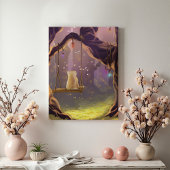 Chat Whimsical sur une toile à ailes Imprimer