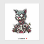 Chat Zombie Skeletal avec Sticker Rose (Feuille)