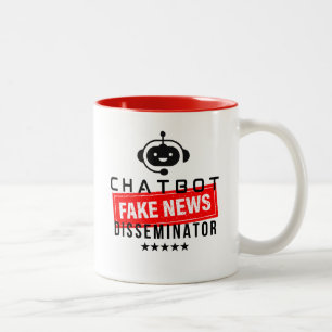 Chatbot NEP NIEUWS Verspreider Tweekleurige Koffiemok
