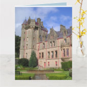 CHÂTEAU À BELFAST IRLANDE Carte de voeux (Fleur jaune)