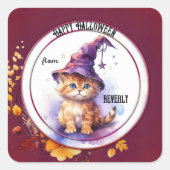 Chateau Aquarelle Cute Kitten Happy Sticker Hallow (Devant)