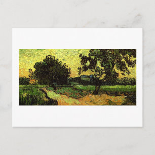 Chateau Auvers Landscape Twilight Van Gogh Fine Briefkaart