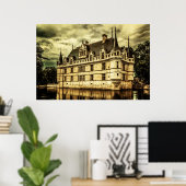 Chateau Azay le Rideau, Frankrijk. Poster (Thuiskantoor)