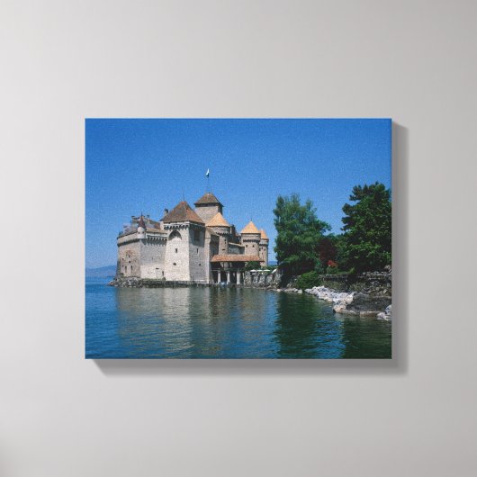 Chateau Chillon, Lake Genève, Kanton Vaud, Canvas Afdruk (Voorkant)