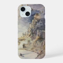 Château dans l'étui téléphonique des nuages