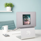 Château Dans L'Imaginaire Lune Art Sticker (Ordinateur portable sur le bureau)