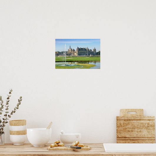 Chateau de Chantilly en Le Notre Garden - Frankrij Poster (Keuken)