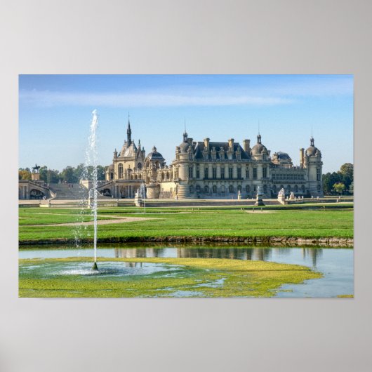Chateau de Chantilly en Le Notre Garden - Frankrij Poster (Voorkant)