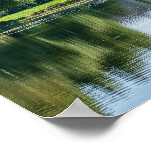 Chateau de Chantilly en reflectie in een vijver Poster (Hoek)