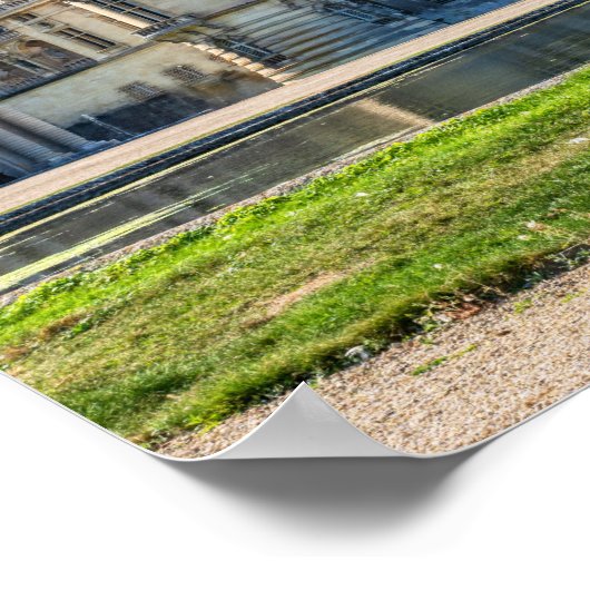 Chateau de Chantilly, fontein en twee zwanen Poster (Hoek)