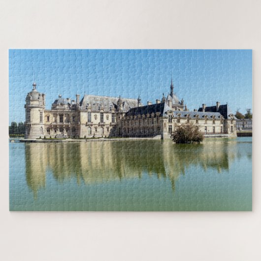Chateau de Chantilly met reflectie in het meer Legpuzzel (Horizontaal)