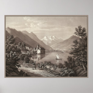 Chateau de Chillon, Lake Genève, Zwitserland Poster