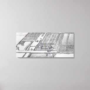 Chateau de Dampierre, uitzicht van de nalatenschap Canvas Afdruk