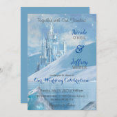 Château de glace Faire-part de mariage de neige hi (Devant / Derrière)