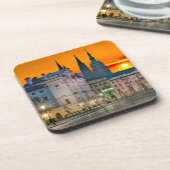 Château de Prague dans le dessous de verre en plas (Côté gauche)