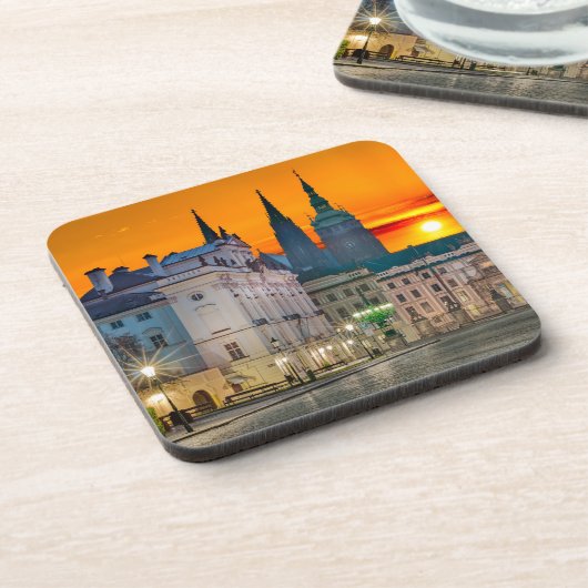 Château de Prague dans le dessous de verre en plas (Côté gauche)